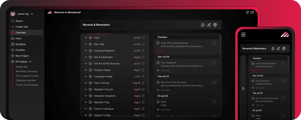 Manaboard interface preview